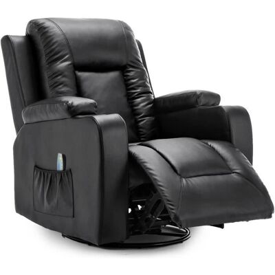 COMHOMA Fauteuil de Relaxation - Fauteuil Ergonomique - Dossier épais et accoudoirs - avec Fonction Bascule- Noir Noir - Publicité COMHOMA Fauteuil de Relaxation - Fauteuil Ergonomique - Dossier épais et accoudoirs - avec Fonction Bascule- Noir Noir - Publicité