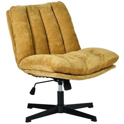 MEUBLES COSY Fauteuil de relaxation réglable et pivotant avec accoudoirs et assise épaisse en chenille jaune - CONFOD Jaune - Publicité MEUBLES COSY Fauteuil de relaxation réglable et pivotant avec accoudoirs et assise épaisse en chenille jaune - CONFOD Jaune - Publicité