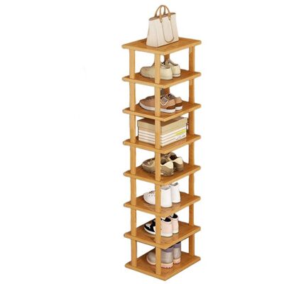 WILITTO Étagère à Chaussures en Bois - 8 Niveaux - Grande Capacité de Charge - 23x25x134cm Jaune - Publicité WILITTO Étagère à Chaussures en Bois - 8 Niveaux - Grande Capacité de Charge - 23x25x134cm Jaune - Publicité