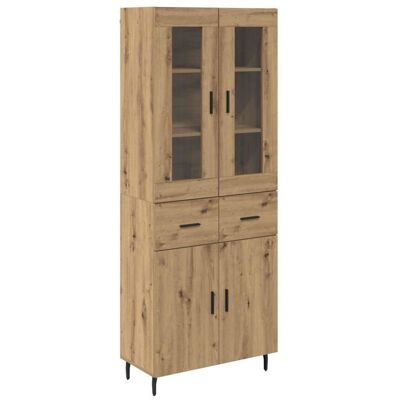 Buffet haut moderne - vidaXL - Chêne artisanal - 695x34x180 cm - Bois aggloméré et verre - 4 portes - Tiroir intégré - Publicité Buffet haut moderne - vidaXL - Chêne artisanal - 695x34x180 cm - Bois aggloméré et verre - 4 portes - Tiroir intégré - Publicité