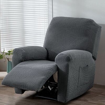 WOVTE Housse De Fauteuil Inclinable1Places Jacquard Élasticité Housse Fauteuil Relax 4 Pièces Housse Canapé Relax avec PochesGris Gris - Publicité WOVTE Housse De Fauteuil Inclinable1Places Jacquard Élasticité Housse Fauteuil Relax 4 Pièces Housse Canapé Relax avec PochesGris Gris - Publicité