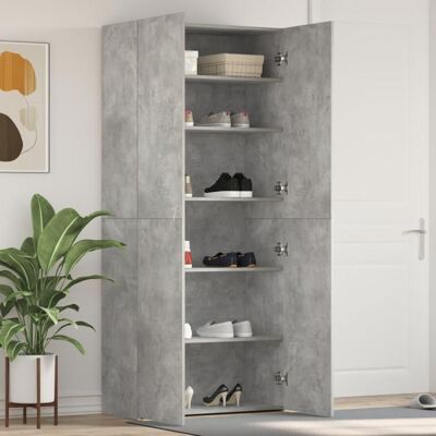 vidaXL Étagère à Chaussures en Bois Gris Béton Industriel - Rangement - Publicité vidaXL Étagère à Chaussures en Bois Gris Béton Industriel - Rangement - Publicité
