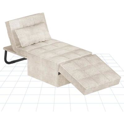FLEXISPOT XC-TB1 Fauteuil Chauffeuse Lit Convertible Dossier Chaise Longue 3 en 1 Extensible Capacité de Charge 300 kg Beige Beige - Publicité FLEXISPOT XC-TB1 Fauteuil Chauffeuse Lit Convertible Dossier Chaise Longue 3 en 1 Extensible Capacité de Charge 300 kg Beige Beige - Publicité