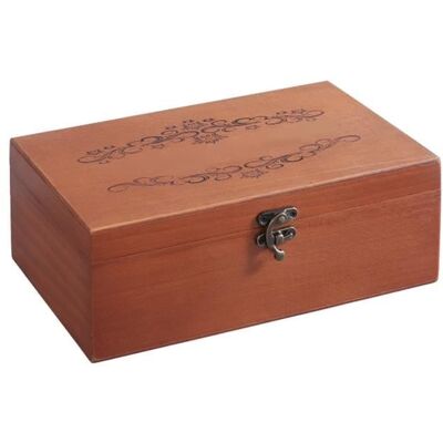 Boîte de rangement - SURENHAP - Rétro en bois - Couvercle rabattable - Sécurisée avec serrure - Grande capacité Marron - Publicité Boîte de rangement - SURENHAP - Rétro en bois - Couvercle rabattable - Sécurisée avec serrure - Grande capacité Marron - Publicité