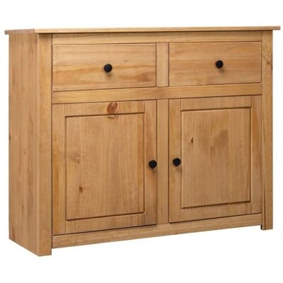 Buffet bas - VIDAXL - Pin solide - 2 tiroirs - 2 portes - Marron Marron - Publicité Buffet bas - VIDAXL - Pin solide - 2 tiroirs - 2 portes - Marron Marron - Publicité