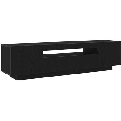 VIDAXL PROMOTION Buffet TV - Scandinave - avec éclairage LED noir chêne 160x35x40 cm - Bois dingénierie 40368 - BestMeuble Noir - Publicité VIDAXL PROMOTION Buffet TV - Scandinave - avec éclairage LED noir chêne 160x35x40 cm - Bois dingénierie 40368 - BestMeuble Noir - Publicité