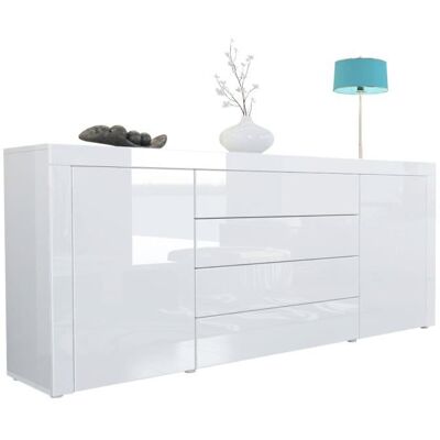 Vladon Buffet commode La Paz en Blanc haute brillance - Blanc haute brillance - Blanc haute brillance Blanc - Publicité Vladon Buffet commode La Paz en Blanc haute brillance - Blanc haute brillance - Blanc haute brillance Blanc - Publicité