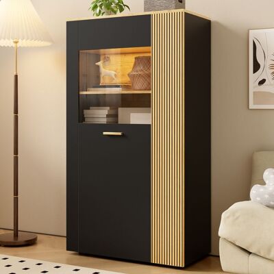 Generic Armoire de rangement 80x40x146 cm avec éclairage LED 16 couleurs Buffet haut avec étagères réglables Buffet salon en noir Noir - Publicité Generic Armoire de rangement 80x40x146 cm avec éclairage LED 16 couleurs Buffet haut avec étagères réglables Buffet salon en noir Noir - Publicité
