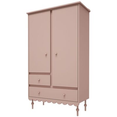 Armoire 2 portes 2 tiroirs Wood Luck - Babushka - 104 x 50 x 183cm - Rose Rose - Publicité Armoire 2 portes 2 tiroirs Wood Luck - Babushka - 104 x 50 x 183cm - Rose Rose - Publicité