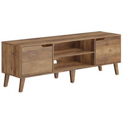 Meuble TV moderne - VASAGLE - 147x39x50 cm - Pour TV jusquà 65 pouces - Étagère réglable - 2 placards latéraux Marron - Publicité Meuble TV moderne - VASAGLE - 147x39x50 cm - Pour TV jusquà 65 pouces - Étagère réglable - 2 placards latéraux Marron - Publicité