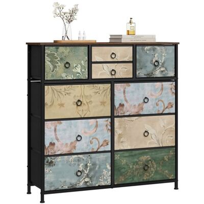 Commode WOLTU Meuble à 10 Tiroirs en Tissu Métal et Bois dIngénierie Motif de Fleur Vintage W0ITT5029 - Publicité Commode WOLTU Meuble à 10 Tiroirs en Tissu Métal et Bois dIngénierie Motif de Fleur Vintage W0ITT5029 - Publicité