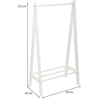 Porte-vêtements Enfant - Eazy Living - Rix - Bois MDF Laqué Blanc - Style Scandinave - Pratique Blanc - Publicité Porte-vêtements Enfant - Eazy Living - Rix - Bois MDF Laqué Blanc - Style Scandinave - Pratique Blanc - Publicité