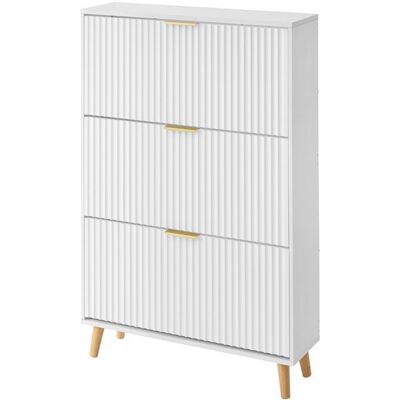 VASAGLE Armoire de Rangement à Chaussures 3 Portes Abattantes Meuble d’Entrée Style Milieu du Siècle Blanc Blanc - Publicité VASAGLE Armoire de Rangement à Chaussures 3 Portes Abattantes Meuble d’Entrée Style Milieu du Siècle Blanc Blanc - Publicité