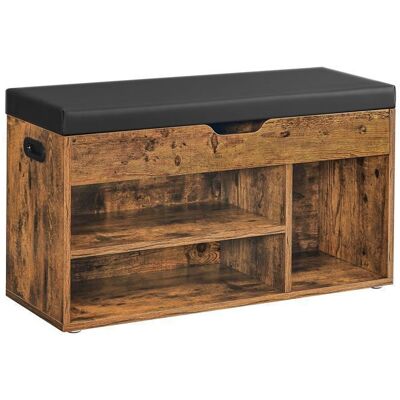 VASAGLE Meuble à Chaussures Rembourré Rangement Caché Étagères Capacité de Charge 136 kg 30 x 80 x 44 cm Marron et Noir Marron - Publicité VASAGLE Meuble à Chaussures Rembourré Rangement Caché Étagères Capacité de Charge 136 kg 30 x 80 x 44 cm Marron et Noir Marron - Publicité