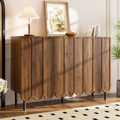 MERAX Buffet Marron de Salon avec Portes Ondulées 120x35x80 cm Meuble Rangement Étagères Ajustables pour Salon et Salle à Manger Marron - Publicité MERAX Buffet Marron de Salon avec Portes Ondulées 120x35x80 cm Meuble Rangement Étagères Ajustables pour Salon et Salle à Manger Marron - Publicité