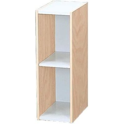 Iris Ohyama Meuble de rangement Bibliothèque/ 2 Etagères modulables - UB-6020 - Marron Clair - L29 x P19.7 x H59.4 cm Marron - Publicité Iris Ohyama Meuble de rangement Bibliothèque/ 2 Etagères modulables - UB-6020 - Marron Clair - L29 x P19.7 x H59.4 cm Marron - Publicité