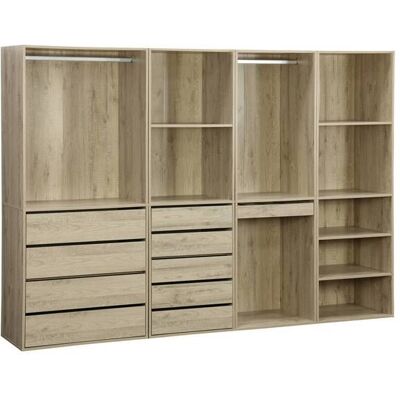 SWEEEK Kit dressing modulable avec 4 éléments. naturel. panneaux stratifiés Marron - Publicité SWEEEK Kit dressing modulable avec 4 éléments. naturel. panneaux stratifiés Marron - Publicité
