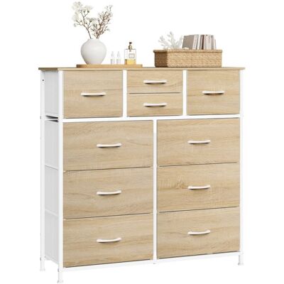 Commode WOLTU Meuble à 10 Tiroirs en Tissu Métal et Bois dIngénierie Chêne Clair+Blanc W0ITT5030 Jaune - Publicité Commode WOLTU Meuble à 10 Tiroirs en Tissu Métal et Bois dIngénierie Chêne Clair+Blanc W0ITT5030 Jaune - Publicité