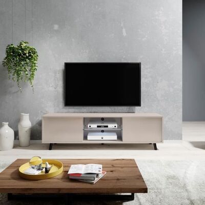 Selsey LEFYR - Meuble TV - Gris beige - Publicité Selsey LEFYR - Meuble TV - Gris beige - Publicité