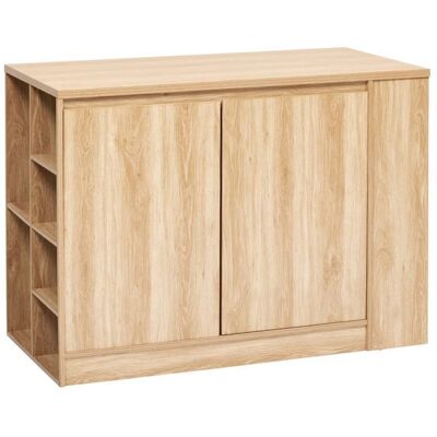 PEGANE Ilot de cuisine central meuble de rangement 2 portes et 6 niches - Longueur 120 x largeur 60 x Hauteur 90 cm - Publicité PEGANE Ilot de cuisine central meuble de rangement 2 portes et 6 niches - Longueur 120 x largeur 60 x Hauteur 90 cm - Publicité