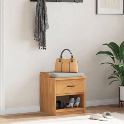 Banc de couloir en bois de pin - vidaxl - 45x40x50 cm - Bois de pin massif - Étagère ouverte - Tiroir - Capacité 110 kg Marron - Publicité Banc de couloir en bois de pin - vidaxl - 45x40x50 cm - Bois de pin massif - Étagère ouverte - Tiroir - Capacité 110 kg Marron - Publicité
