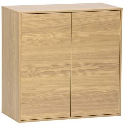 SWEEEK Buffet. module de rangement chêne décor bois 2 portes L 70 x P 35 x H 70 cm - Kompo Marron - Publicité SWEEEK Buffet. module de rangement chêne décor bois 2 portes L 70 x P 35 x H 70 cm - Kompo Marron - Publicité
