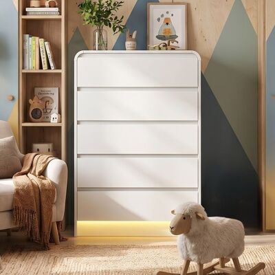 Commode de Rangement - 73x40x110cm - Grande Capacité Sans Poignée - Meuble Organisateur en Bois Blanc Pur Pour Maison Et Salon Blanc - Publicité Commode de Rangement - 73x40x110cm - Grande Capacité Sans Poignée - Meuble Organisateur en Bois Blanc Pur Pour Maison Et Salon Blanc - Publicité