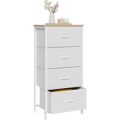 Commode WOLTU Meuble à 4 Tiroirs en Tissu Métal et Bois dIngénierie E1 Blanc W0ITT5038 Blanc - Publicité Commode WOLTU Meuble à 4 Tiroirs en Tissu Métal et Bois dIngénierie E1 Blanc W0ITT5038 Blanc - Publicité