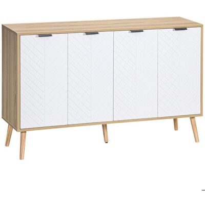 HOMCOM - Buffet de cuisine - Panneau de particules - 120x35x77.4cm - Blanc Blanc - Publicité HOMCOM - Buffet de cuisine - Panneau de particules - 120x35x77.4cm - Blanc Blanc - Publicité