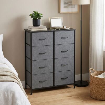 SONGMICS Commode de chambre 8 Tiroirs en Tissu Non-tissé pour Chambre Gris Gris - Publicité SONGMICS Commode de chambre 8 Tiroirs en Tissu Non-tissé pour Chambre Gris Gris - Publicité