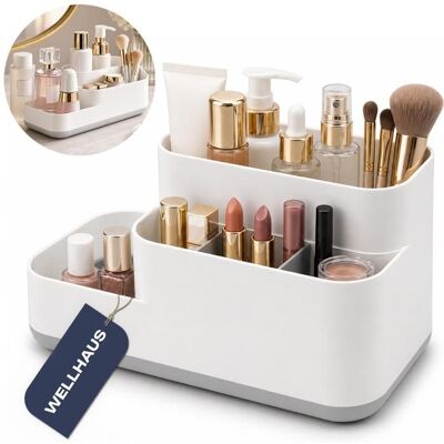 Organisateur de maquillage et cosmétiques - WELLHAUS - Organizer - 23x12x115 cm - Blanc/gris - Rangement salle de bain Blanc - Publicité Organisateur de maquillage et cosmétiques - WELLHAUS - Organizer - 23x12x115 cm - Blanc/gris - Rangement salle de bain Blanc - Publicité