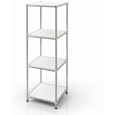 FLOORDIREKT Étagère métal chromé design épuré Concept Epuré MK-005 L30 × P30 × H89 cm Blanc Blanc - Publicité FLOORDIREKT Étagère métal chromé design épuré Concept Epuré MK-005 L30 × P30 × H89 cm Blanc Blanc - Publicité
