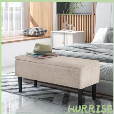 Cocosity Banc De Rangement Coffre De Rangement Pieds En Bois De Caoutchouc 95 X 38 X 45 Cm Beige Beige - Publicité Cocosity Banc De Rangement Coffre De Rangement Pieds En Bois De Caoutchouc 95 X 38 X 45 Cm Beige Beige - Publicité