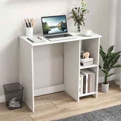 GIANTEX Bureau dOrdinateur Petit - 2 Compartiments ouvertes - 80x40x74 cm - Style Industriel - Salon Chambre Bureau - Blanc Blanc - Publicité GIANTEX Bureau dOrdinateur Petit - 2 Compartiments ouvertes - 80x40x74 cm - Style Industriel - Salon Chambre Bureau - Blanc Blanc - Publicité