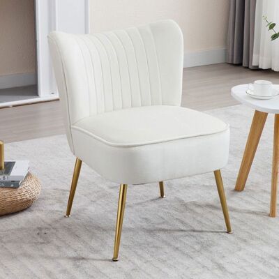 WAHSON OFFICE CHAIRS Wahson Fauteuil de Salon Scandinave avec Pied Doré et Siège Épais Fauteuil Confortable pour Chambre et Salon Velours Beige Beige - Publicité WAHSON OFFICE CHAIRS Wahson Fauteuil de Salon Scandinave avec Pied Doré et Siège Épais Fauteuil Confortable pour Chambre et Salon Velours Beige Beige - Publicité