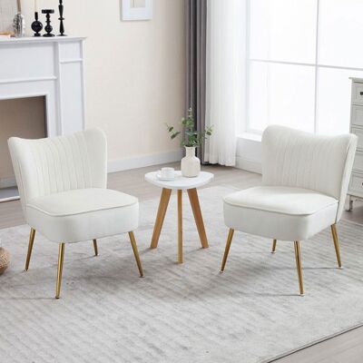WAHSON OFFICE CHAIRS Wahson Fauteuil Lot de 2 Fauteuil Moderne avec Pied Doré et Siège Épais Fauteuil Confortable pour Chambre et Salon Velours Beige Beige - Publicité WAHSON OFFICE CHAIRS Wahson Fauteuil Lot de 2 Fauteuil Moderne avec Pied Doré et Siège Épais Fauteuil Confortable pour Chambre et Salon Velours Beige Beige - Publicité