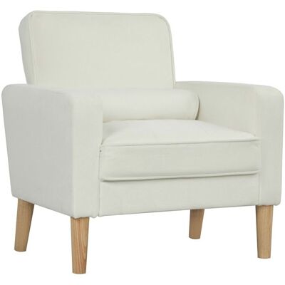 Fauteuil de salon - HOMCOM - rembourré - pour chambre salon petit espace - tissu aspect velours - 79 x 76 x 82 cm - crème Beige - Publicité Fauteuil de salon - HOMCOM - rembourré - pour chambre salon petit espace - tissu aspect velours - 79 x 76 x 82 cm - crème Beige - Publicité