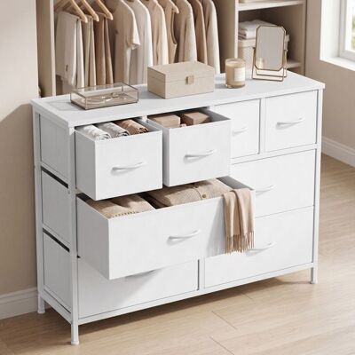 SONGMICS Commode avec 8 Tiroirs en Tissu pour Chambre 987 x 30 x 747 cm Blanc Blanc - Publicité SONGMICS Commode avec 8 Tiroirs en Tissu pour Chambre 987 x 30 x 747 cm Blanc Blanc - Publicité