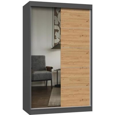 HUCOCO - Paolo - 2 portes coulissantes - 1 miroir - Wardrobe - Publicité HUCOCO - Paolo - 2 portes coulissantes - 1 miroir - Wardrobe - Publicité