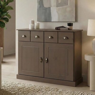 Idimex Buffet salle à manger PARIS en bois massif L 91 cm avec 2 portes battantes et 2 tiroirs spacieux coloris taupe Beige - Publicité Idimex Buffet salle à manger PARIS en bois massif L 91 cm avec 2 portes battantes et 2 tiroirs spacieux coloris taupe Beige - Publicité