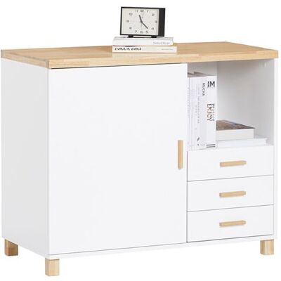 SoBuy ASK07-WN Caisson de Bureau Support Imprimante Organiseur Bureau Meuble de Rangement Bureau avec Tiroirs – 90x45x75 cm Blanc - Publicité SoBuy ASK07-WN Caisson de Bureau Support Imprimante Organiseur Bureau Meuble de Rangement Bureau avec Tiroirs – 90x45x75 cm Blanc - Publicité
