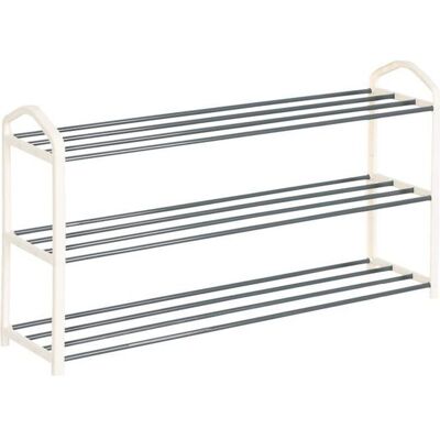 WOLTU Etagère à chaussures de 3 étages Meuble à chaussure pour 12 paires de chaussures Tube en acier79*19.5*45cm Crème Blanc - Publicité WOLTU Etagère à chaussures de 3 étages Meuble à chaussure pour 12 paires de chaussures Tube en acier79*19.5*45cm Crème Blanc - Publicité