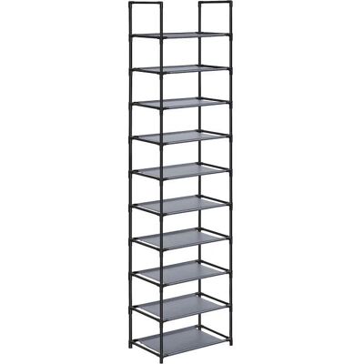 SONGMICS Étagère Chaussure à 10 Niveaux Meuble de Rangement 28 x 45 x 173 cm Cadre en Métal en Tissu Non-tissé Gris Gris - Publicité SONGMICS Étagère Chaussure à 10 Niveaux Meuble de Rangement 28 x 45 x 173 cm Cadre en Métal en Tissu Non-tissé Gris Gris - Publicité