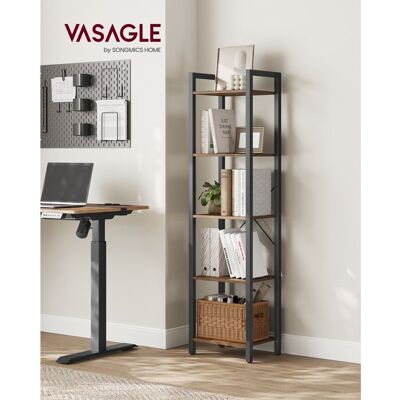 Étagère à 5 Niveaux VASAGLE en Acier et Panneaux d’Aggloméré pour Salon Bureau Entrée Style Industriel Marron - Publicité Étagère à 5 Niveaux VASAGLE en Acier et Panneaux d’Aggloméré pour Salon Bureau Entrée Style Industriel Marron - Publicité
