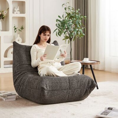 Fauteuil lounge au sol - Memkey - Chenille grise - Mousse haute densité sans accoudoirs sans montage Gris - Publicité Fauteuil lounge au sol - Memkey - Chenille grise - Mousse haute densité sans accoudoirs sans montage Gris - Publicité