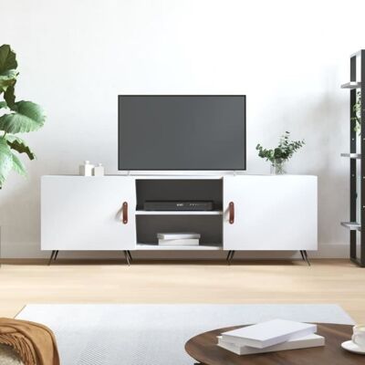 vidaXL Meuble TV blanc 150x30x50 cm bois dingénierie 829068 Blanc - Publicité vidaXL Meuble TV blanc 150x30x50 cm bois dingénierie 829068 Blanc - Publicité