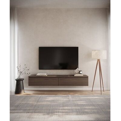 Selsey BEMMI Meuble TV suspendu - 175cm - Noyer de Wisconsin - Publicité Selsey BEMMI Meuble TV suspendu - 175cm - Noyer de Wisconsin - Publicité