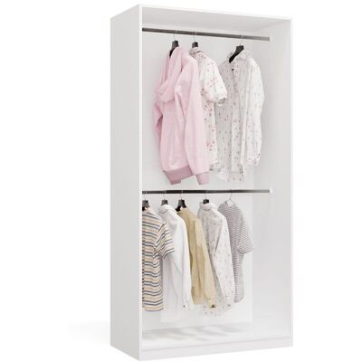 CDF Openo 2w - armoire modulaire avec 2 tringles pour chambre à coucher - 100x200x50 cm - blanc Blanc - Publicité CDF Openo 2w - armoire modulaire avec 2 tringles pour chambre à coucher - 100x200x50 cm - blanc Blanc - Publicité