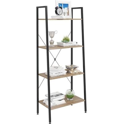 WOLTU Étagère de Rangement en acier et en bois avec 4 tablettes Étagère royonnage 60x35x148cm Noir+chêne clair Noir - Publicité WOLTU Étagère de Rangement en acier et en bois avec 4 tablettes Étagère royonnage 60x35x148cm Noir+chêne clair Noir - Publicité