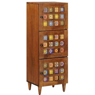 Buffet haut en bois de mangue - vidaXL - Noyer - 40x335x110 cm - Bois de mangue massif - 3 portes à charnières Marron - Publicité Buffet haut en bois de mangue - vidaXL - Noyer - 40x335x110 cm - Bois de mangue massif - 3 portes à charnières Marron - Publicité